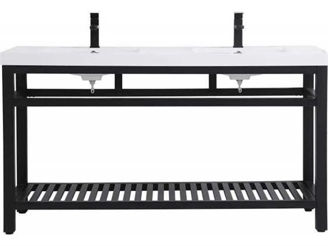 Elegant Lighting Raya Black 60" Vanity