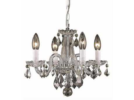 Elegant Lighting Rococo 4-Light Chrome Clear Crystal Glass Candelabra Chandelier