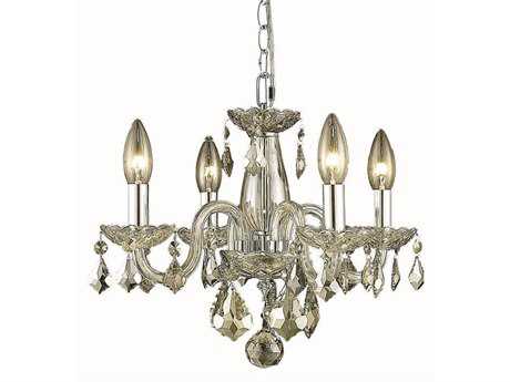 Elegant Lighting Rococo 4-Light Golden Shadow Crystal Glass Candelabra Chandelier