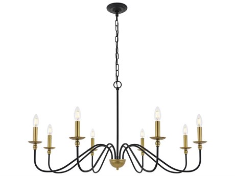 Elegant Lighting Rohan 8-Light Black Candelabra Chandelier