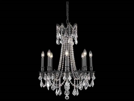 Elegant Lighting Rosalia 8-Light Dark Bronze Clear Crystal Candelabra Chandelier