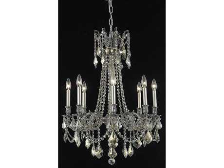 Elegant Lighting Rosalia 8-Light Pewter Gold Crystal Candelabra Chandelier