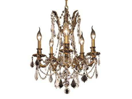 Elegant Lighting Rosalia 5-Light French Gold Clear Crystal Candelabra Chandelier