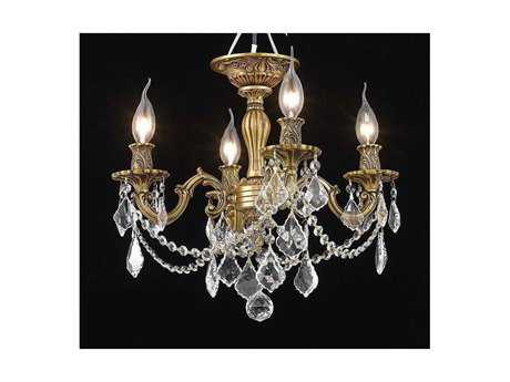 Elegant Lighting Rosalia French Gold Clear Crystal Semi Flush Mount