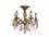 Elegant Lighting Rosalia Royal Cut Pewter & Golden Teak Five-Light 18'' Wide Semi-Flush Mount Light  EG9205F18PWGT