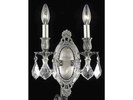 Elegant Lighting Rosalia Pewter Clear Crystal Wall Sconce