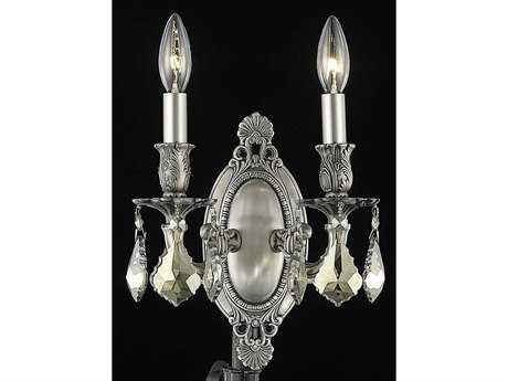Elegant Lighting Rosalia Pewter Gold Crystal Wall Sconce
