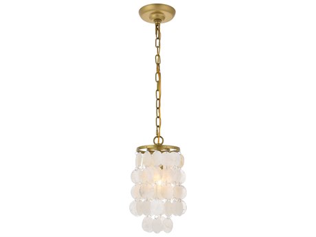 Elegant Lighting Selene 1-Light Brass Mini Pendant