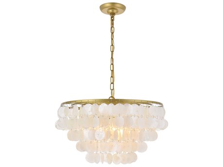 Elegant Lighting Selene 4-Light Brass Bowl Pendant