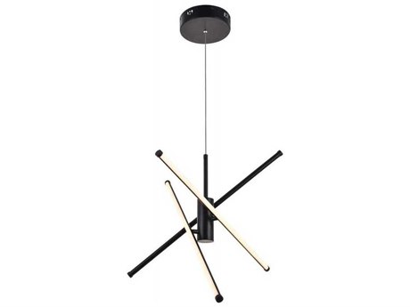 Elegant Lighting Sonya 3-Light Black LED Pendant