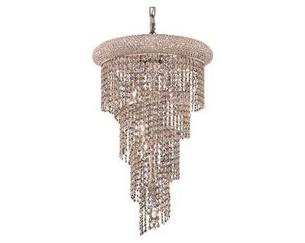 Elegant Lighting Spiral 8-Light Chrome Clear Crystal Chandelier
