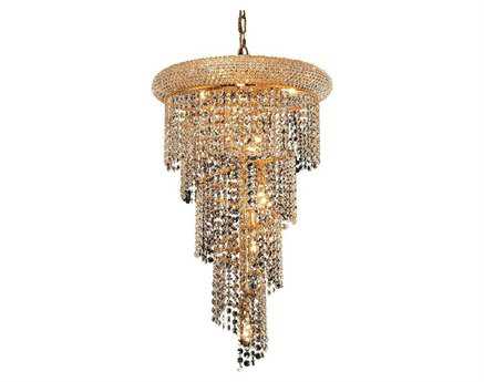 Elegant Lighting Spiral 8-Light Gold Clear Crystal Chandelier