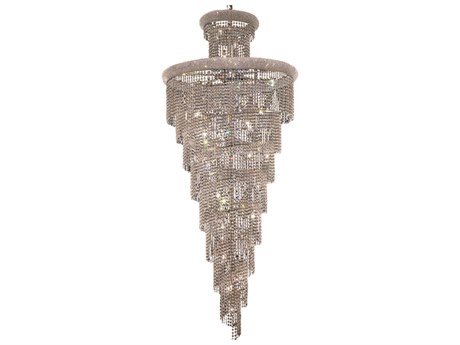 Elegant Lighting Spiral 32-Light Chrome Clear Crystal Tiered Chandelier