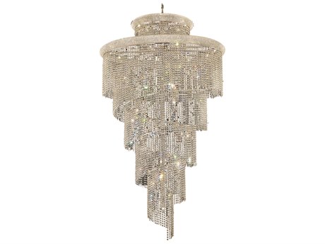 Elegant Lighting Spiral 41-Light Chrome Clear Crystal Tiered Chandelier