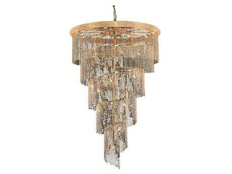 Elegant Lighting Spiral 29-Light Gold Clear Crystal Chandelier