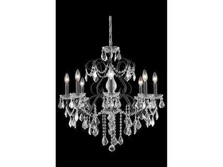Elegant Lighting St. Francis 8-Light Dark Bronze Clear Crystal Candelabra Chandelier
