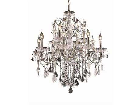 Elegant Lighting St. Francis 12-Light Chrome Crystal Candelabra Tiered Chandelier