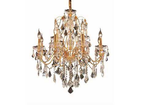 Elegant Lighting St. Francis 12-Light Gold Clear Crystal Candelabra Tiered Chandelier