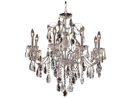 Elegant Lighting St. Francis 8-Light Chrome Clear Crystal Candelabra Chandelier