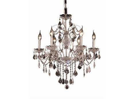 Elegant Lighting St. Francis 6-Light Chrome Clear Crystal Candelabra Chandelier
