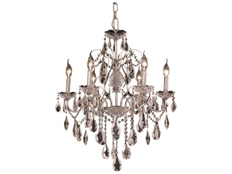Elegant Lighting St. Francis 6-Light Chrome Clear Crystal Candelabra Chandelier