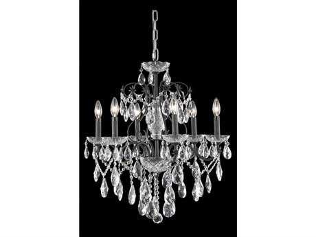 Elegant Lighting St. Francis 6-Light Dark Bronze Clear Crystal Candelabra Chandelier