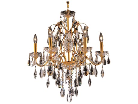 Elegant Lighting St. Francis 6-Light Gold Clear Crystal Candelabra Chandelier