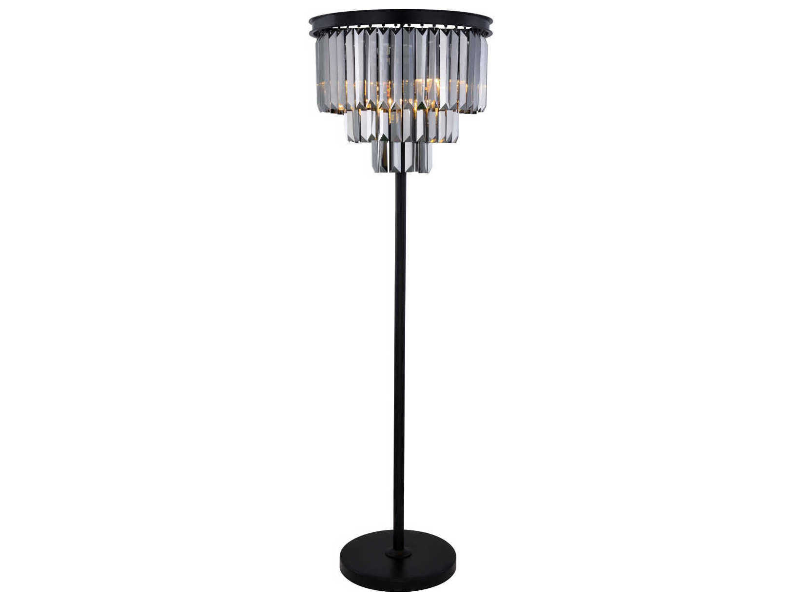 Elegant Lighting Sydney Matte Black EightLight Floor Lamp