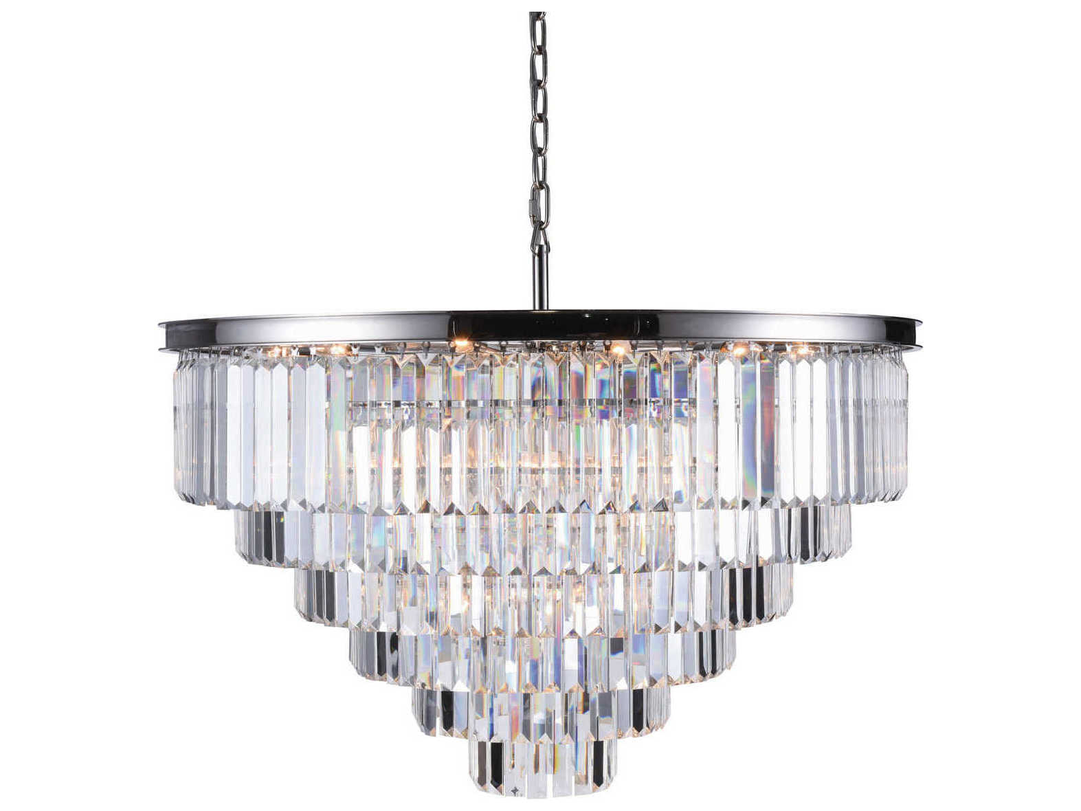 Elegant Lighting Sydney Polished Nickel 33Light 44'' Wide Chandelier