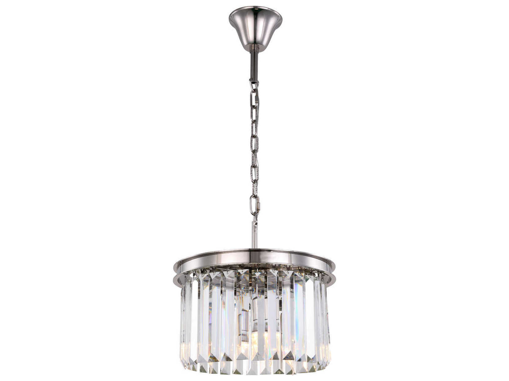 Elegant Lighting Sydney Polished Nickel ThreeLight 16'' Wide Pendant