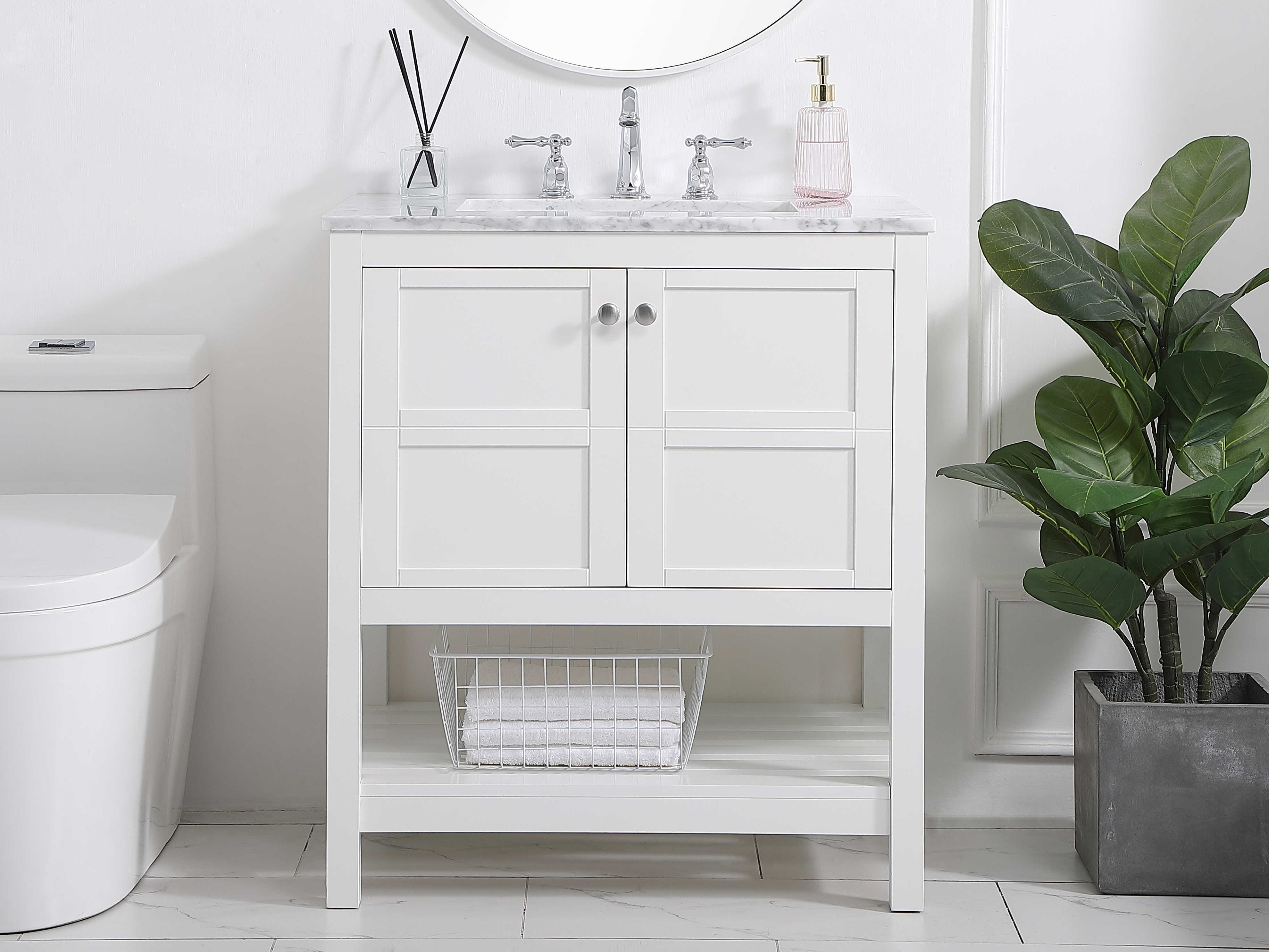 Elegant Lighting Thalen White 30'' Wide Vanity EGVF16530WH