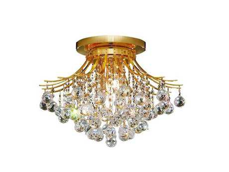 Elegant Lighting Toureg Gold Clear Crystal Semi Flush Mount