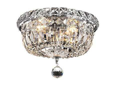 Elegant Lighting Tranquil Chrome Clear Crystal Bowl Flush Mount