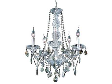 Elegant Lighting Verona 5-Light Chrome Gold Crystal Glass Candelabra Chandelier
