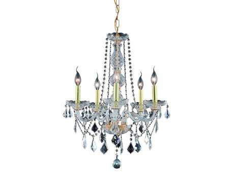 Elegant Lighting Verona 5-Light Gold Clear Crystal Glass Candelabra Chandelier