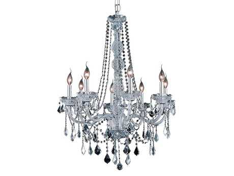 Elegant Lighting Verona 8-Light Chrome Clear Crystal Glass Candelabra Chandelier
