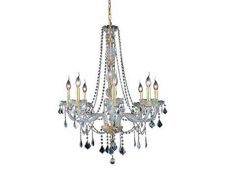 Elegant Lighting Verona 8-Light Gold Clear Crystal Glass Candelabra Chandelier