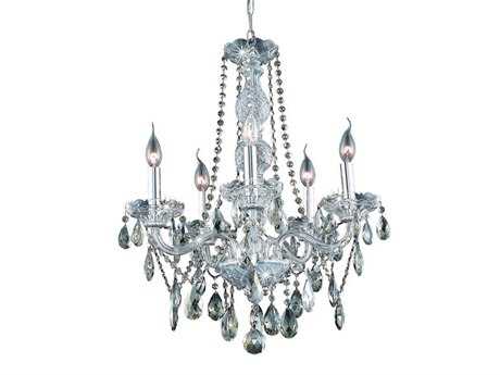 Elegant Lighting Verona 5-Light Chrome Gold Crystal Glass Candelabra Chandelier