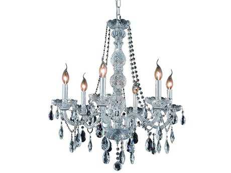 Elegant Lighting Verona 6-Light Chrome Clear Crystal Glass Candelabra Chandelier