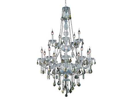 Elegant Lighting Verona 15-Light Chrome Gold Crystal Glass Candelabra Tiered Chandelier