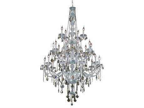 Elegant Lighting Verona 25-Light Chrome Gold Crystal Glass Candelabra Tiered Chandelier
