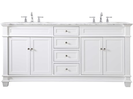 Elegant Lighting Wesley White 72" Vanity