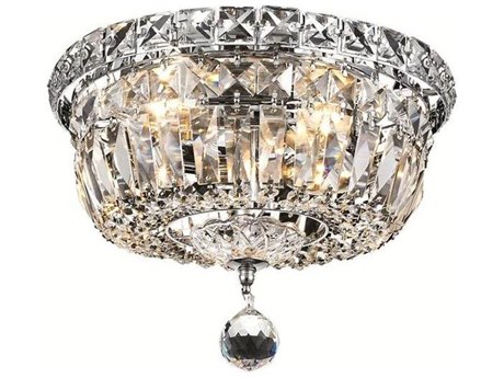 Elegant Lighting Wiley 4-Light Chrome Crystal Bowl Flush Mount