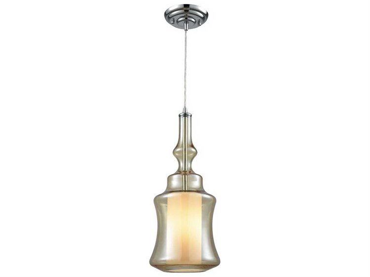 Elk Lighting Alora Polished Chrome 8 Wide Mini Pendant Light - Vesper Glass And Chrome Mini Pendant Light Elk Lighting Alora Polished Chrome 8 Wide Mini Pendant Light - Vesper Glass And Chrome Mini Pendant Light