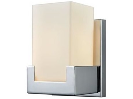 Elk Home Balcony 1-Light Polished Chrome White Glass Wall Sconce