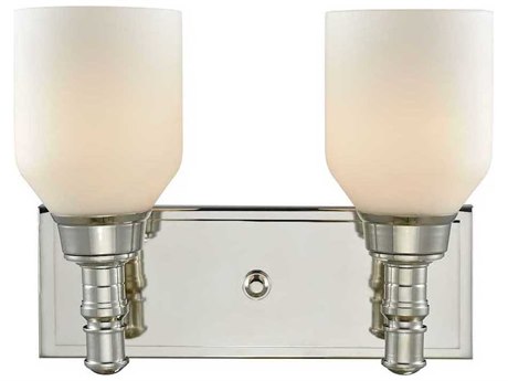 Elk Home Baxter 2-Light Polished Nickel Glass Vanity Light