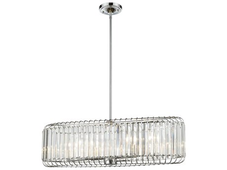 Elk Home Beaumont 6-Light Polished Chrome Clear Crystal Linear Island Pendant