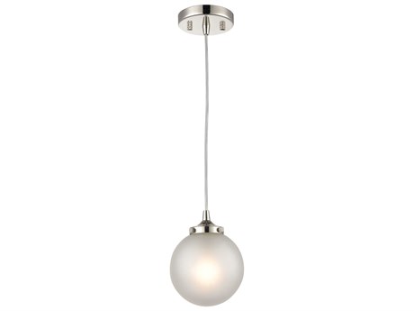 Elk Home Boudreaux 1-Light Polished Nickel White Glass Globe Mini Pendant
