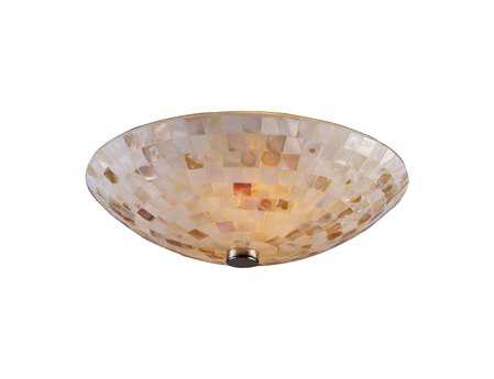 Elk Home Capri 2-Light Satin Nickel Glass Bowl Flush Mount