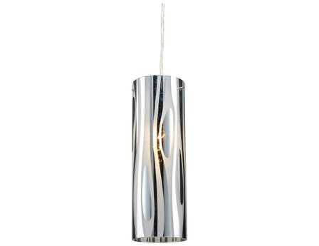 Elk Home Chromia 1-Light Polished Chrome Glass Cylinder Mini Pendant